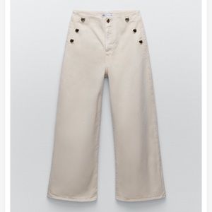 Zara high waist wide leg marine crops